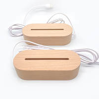Lampe LED à luminosité réglable écologique, base en bois, panneau acrylique, faite à la main, minimaliste, pour la décoration de la maison, cadeau de Noël original