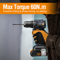 MAXXT Perceuse-visseuse sans fil 20V à batterie, électrique, portative, rechargeable, à percussion, sans balais, pour la construction