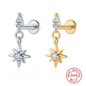 Piercing a Cerchio in <span class=keywords><strong>Argento</strong></span> Sterling 925 per Daith, <span class=keywords><strong>Helix</strong></span> e Cartilagine, con Base Piatta, per Donne - Product Image 1