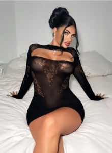 <span class=keywords><strong>Lingerie</strong></span> Sexy per Donne Adulte, Body Trasparente <span class=keywords><strong>Nero</strong></span> in Nylon, Intimo Erotico, Abito a Rete - Product Image 5