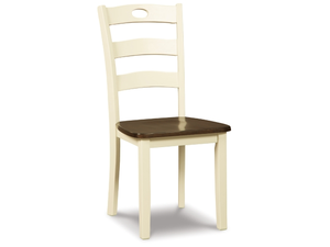 Ensemble de table à manger à 3 places Woodanville avec plateau rabattable, design bicolore style cottage-chic, chaises à dossier échelle pliables - Product Image 5