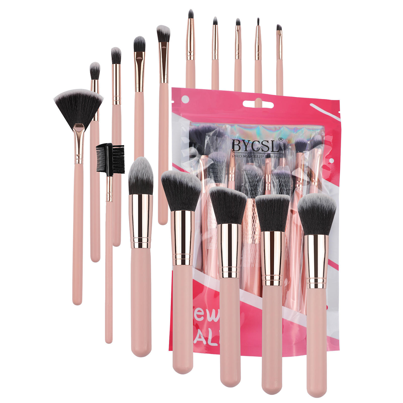 16 pink [upgraded wooden handle] colorful bags