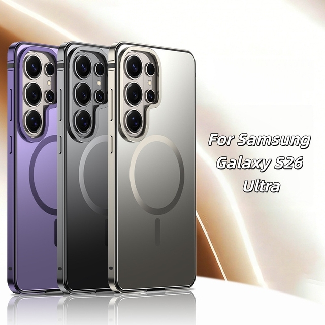Magnetic Metal Bumper Shockproof Case for Samsung Galaxy S26 Ultra S25 Ultra Anti-Scratch Luxury Business Phone Cover