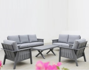 Muebles de Jardín de Lujo, Conjunto de Asientos de Aluminio y Ratán, para Exteriores, <span class=keywords><strong>Terraza</strong></span>, Balcón, Patio Trasero - Product Image 1