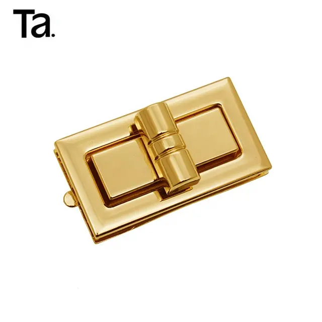 TANAI-Bolso de mano personalizado rectangular, cierre de hardware de metal, con logotipo de bloqueo de empuje y giro para maletín de mano