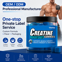 Gummies de créatine monohydrate OEM sous marque privée 5000mg sans sucre végétaliennes pour adultes : soutien immunitaire, gestion de l'énergie, force et récupération