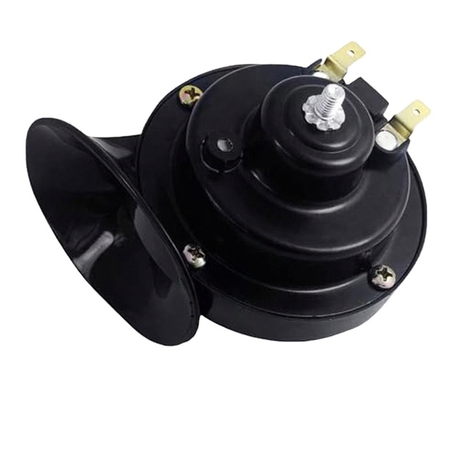 New Loud Snail Horn 115dB Single-Tone Train/Air Horns 12V Waterproof Double Horn for Car/Motorcycle/Truck/Boat Black Metal