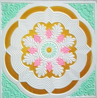 3D Belle fleur design intérieur décoratif suspendu GRG 60x60 plafond pop gypse de Chine