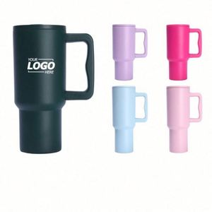 Gobelet isotherme personnalisé en acier inoxydable de 40 oz avec poignée - Tasse de voiture isolée en gros pour cadeaux et promotions sur mesure - Product Image 1