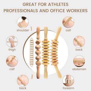 ชุดกล่องไม้ชุดเครื่องมือบำบัดเครื่องนวดป้องกันเซลลูไลต์พร้อมชั้นวางสุดหรูอุปกรณ์แกะสลักดูแลผิวหน้า - Product Image 6