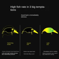 KVID 5XD6XD Appât Vivant Plongeant Profondément pour la Pêche en Mer du Bar, du Tambour Noir et du Grouper avec Hameçon Renforcé