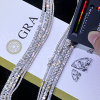 NUOYA Bijoux Hip Hop Collier Chaîne Tennis Moissanite VVS Argent 925 2/3/4 MM "Iced Out" Test Diamant Réussi