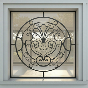 Élégant panneau de clôture décoratif en fer forgé avec motif gravé en spirale, thème nature écologique, surface thermolaquée pour extérieur - Product Image 1