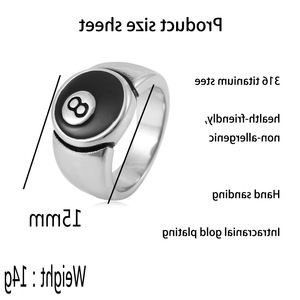 yunnique Billiards Style Black 8 Ball <b>Ring</b> <b>Titanium</b> Steel Unisex Gift Jewelry - Product Image 2
