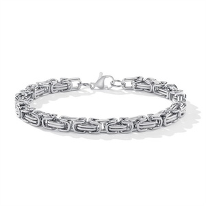 Custom Gold Plated Stainless Steel <b>Men</b> Bracelet Byzantine Chain Bracelets - Product Image 5