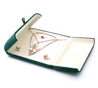 Boîte à bijoux de luxe en velours avec chaîne de perles carrées, best-seller, pour pendentif, boucles d'oreilles, bracelet, bague, collier, emballage cadeau pour mariage