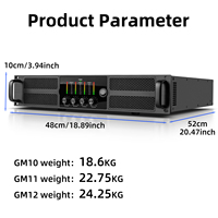 GM12 Système de sonorisation professionnel Amplificateur de puissance 4 canaux 800W * 4 pour les concerts Performance sur scène