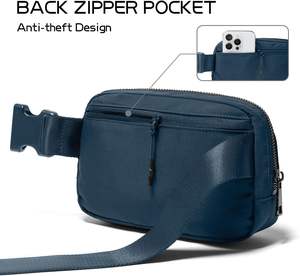 Custom blu Navy multifunzione Lulu sport antifurto cintura in vita borsa tracolla tracolla regolabile marsupio donna - Product Image 4