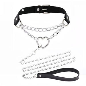 <span class=keywords><strong>Collier</strong></span> en cuir PU <span class=keywords><strong>collier</strong></span> chaîne en métal <span class=keywords><strong>laisse</strong></span> <span class=keywords><strong>collier</strong></span> d'amour adulte - Product Image 6