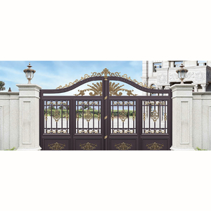 Porte en fer forgé de conception royale <span class=keywords><strong>suisse</strong></span>, dernière porte industrielle à battants automatiques, porte principale en aluminium - Product Image 5