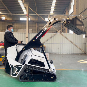 25马力紧凑型柴油 Derette V1000 迷你滑移装载机 CE EPA 轨道式多功能前装载机，带林业粉碎机附件 - Product Image 2