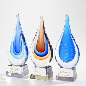 Trophée de luxe en verre <span class=keywords><strong>cristal</strong></span> émaillé ancien gravé, prix de la persévérance personnalisé, style commémoratif pour réunion annuelle - Product Image 1