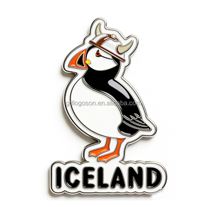 Fornitore all'Ingrosso di Magneti per Frigorifero Personalizzati in Metallo Smaltato 3D a Forma di Puffin, Animali Marini, Souvenir d'Islanda, Produttore SEDEX - Product Image 2