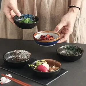 도매 일본 레스토랑 간장 접시 세라믹 깊은 접시 유약 도자기