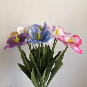Single Petal <strong>Tulip</strong> Simulation Wedding Flower Artificial Silk Fabric Home Dining <strong>Table</strong> Decoration Flower - Product Image 1