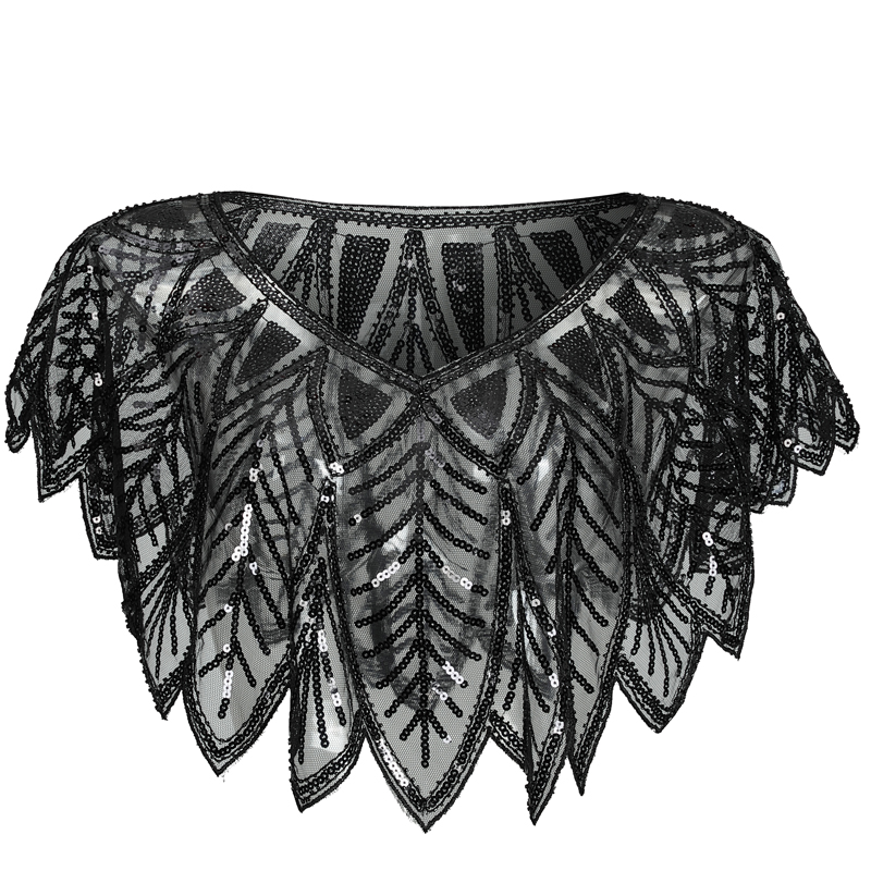 Женские 1920s шаль в винтажном стиле с пайетками вечернее накидка Хлопушки cover up