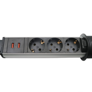 Prise électrique escamotable Jia Xin Hardware avec 3 prises, 1 USB-A, 1 USB-C, câble de 1,8 m, prise électrique 220 V pour ordinateur de bureau - Product Image 2