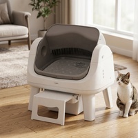 Autoscooper 12 Lite Bac à litière automatique intelligent en plastique avec marchepied frontal, double mode, contrôle des odeurs, grande capacité, écologique