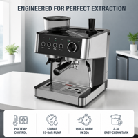 Machine à expresso professionnelle PENMARCH pour barista, cafetière avec pompe 15 bars, température réglable, pour usage commercial en café