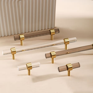 Латунные акриловые ручки Koppalive Tawny цвета шампанского для мебели, шкафа, выдвижного ящика, кухонного шкафа, ручка - Product Image 6