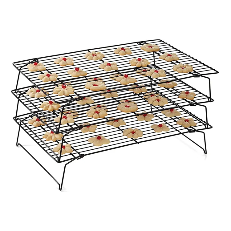 3 Tier Collapsible Cooling Stainless Steel Baking Server Cooling Rack Non Stick Wire Rack For Cookies Cakes Baking