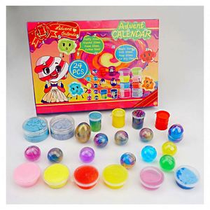 TOYSRUNNER 2022 Calendrier de l'Avent avec Perles de Pâte à Modeler et Slime DIY, Kit de Fabrication de Slime Fluffy Non Toxique, Calendrier de l'Avent aux Bonbons - Product Image 5