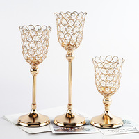 Centre de table en fer forgé plaqué or pour mariage, vases à fleurs pour événements de mariage