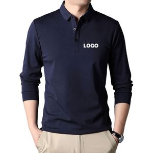 Chemise de golf pour homme de haute qualité personnalisée avec logo brodé, sublimée, grande taille, en soie, manches longues, polo, t-shirts - Product Image 2
