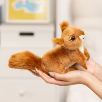 Jouets en peluche écureuil de simulation, écureuil noir en peluche, animal sauvage avec grande queue moelleuse, poupée douce prête à être expédiée, pour machine à griffes de zoo