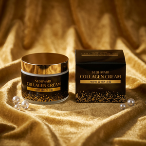 เซ็ตครีมบำรุงผิวหน้า Seohwabi Collagen Cream & Ample Skincare พร้อมวิตามินซีและไฮยาลูรอนิค แอซิด ช่วยลดเลือนริ้วรอย เหมาะสำหรับทุกสภาพผิว ผลิตภัณฑ์บำรุงผิวหน้าระดับพรีเมียมจากเกาหลี - Product Image 2