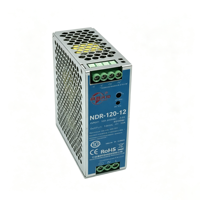 Alimentation LED ultra-mince NDR-120-12 120W avec ventilateur de refroidissement et large entrée AC pour les dispositifs d'automatisation industrielle et les systèmes LED