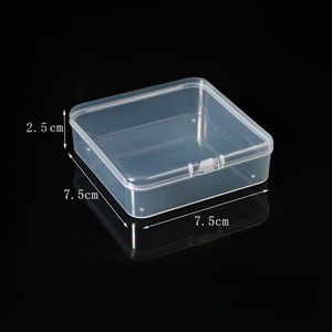 Mini caja transparente cuadrada para guardar joyas, 3,4 cm, con tapa para tapones para los oídos, organizador portátil - Product Image 3