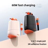 Câble USB Type C à Enroulement Unique 100W, Câble de Charge Rapide Type C vers Type C PD60W pour Téléphone Mobile