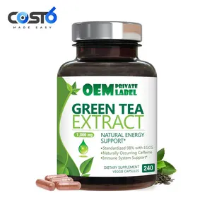 緑茶エキスを含むカプセル痩身カプセル心臓の健康をサポートする繊維カプセルを含む緑茶サプリメント