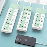 Bloc d'alimentation USB DENIXI avec prise universelle 3/4/5 positions et interrupteur indépendant, avec prises d'extension multi-pays