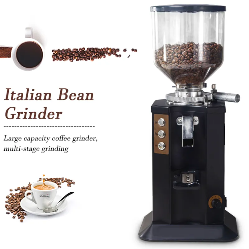 Professional Conical Burr Coffee 51 Grinding 12 Cups Setting Turkish Electric Bean Machine Coffee Grinder Stainless Steel