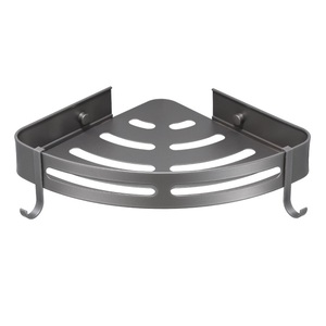 ชั้นวางของในห้องน้ำแบบชั้นเดียว/สองชั้น รูปทรงสามเหลี่ยม วัสดุโลหะผสมสังกะสีสีเทา ดีไซน์ทันสมัย เป็นมิตรกับสิ่งแวดล้อม สำหรับเก็บของในบ้าน - Product Image 4