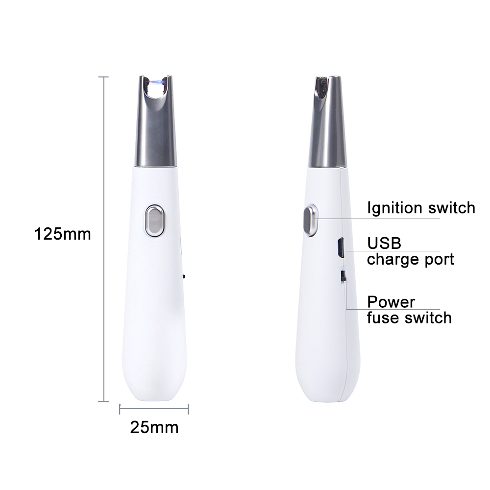 Пользовательская черная белая кухонная свеча Usb перезаряжаемая электрическая зажигалка для газовой плиты