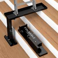 JH-Mech Ladder Aide Plus, hauteur réglable de 13,4 à 19,1 pouces, capacité de charge jusqu'à 880 livres, base d'escalier pliable en acier carbone noir, rallonge