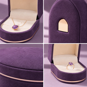 Zebopak Purple Arch Window <b>Jewellery</b> <b>Box</b> Set with Ring Necklace Pendant Christmas Holiday <b>Gift</b> Collection Supplier - Product Image 3